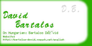 david bartalos business card